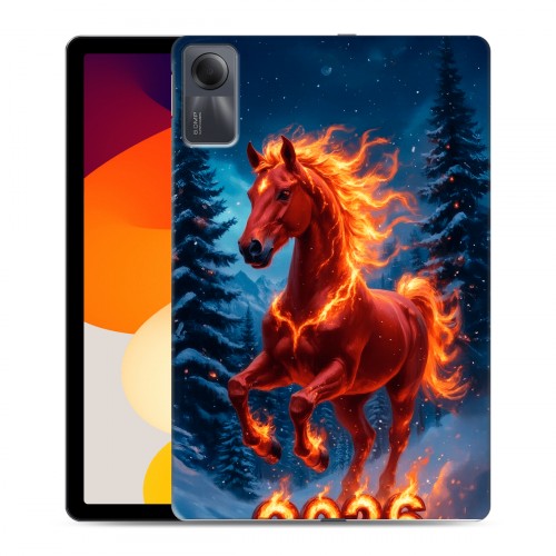 Дизайнерский силиконовый чехол для Xiaomi RedMi Pad SE Новый год коня