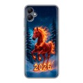 Дизайнерский силиконовый чехол для Samsung Galaxy A05 Новый год коня