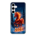 Дизайнерский силиконовый чехол для Samsung Galaxy S24 Новый год коня