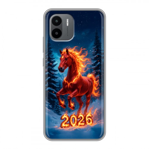 Дизайнерский силиконовый чехол для Xiaomi Redmi A2 Новый год коня
