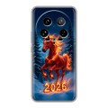 Дизайнерский силиконовый чехол для Xiaomi 14 Ultra Новый год коня