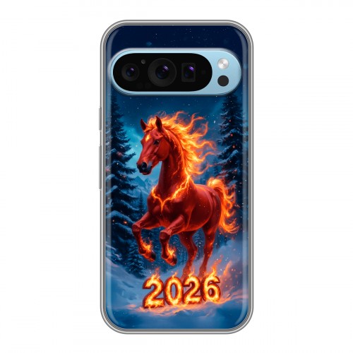 Дизайнерский силиконовый чехол для Google Pixel 9 Новый год коня