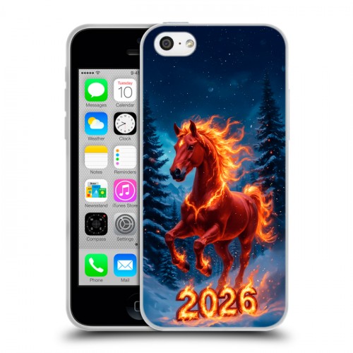 Дизайнерский пластиковый чехол для Iphone 5c Новый год коня