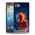 Дизайнерский пластиковый чехол для Lenovo Vibe Z Новый год коня
