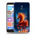 Дизайнерский пластиковый чехол для Nokia Lumia 1320 Новый год коня