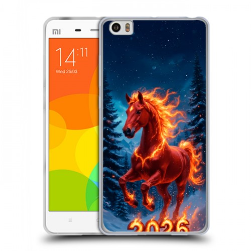 Дизайнерский пластиковый чехол для Xiaomi Mi Note Новый год коня