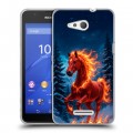 Дизайнерский пластиковый чехол для Sony Xperia E4g Новый год коня