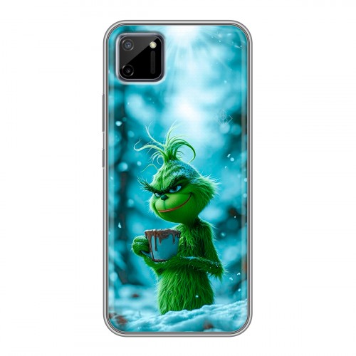 Дизайнерский силиконовый чехол для Realme C11 Новый год гринч