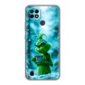 Дизайнерский силиконовый чехол для Realme C21 Новый год гринч