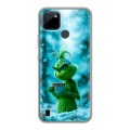 Дизайнерский силиконовый чехол для Realme C21Y Новый год гринч