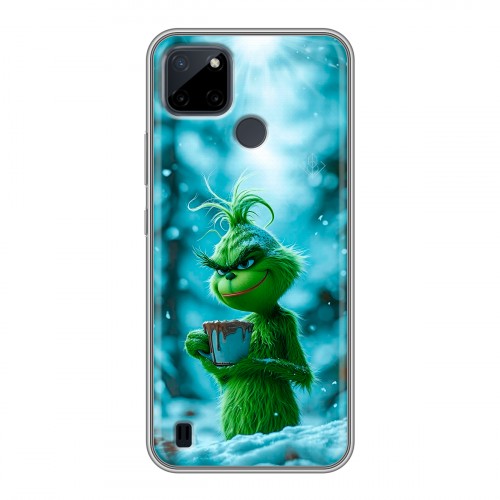 Дизайнерский силиконовый чехол для Realme C21Y Новый год гринч