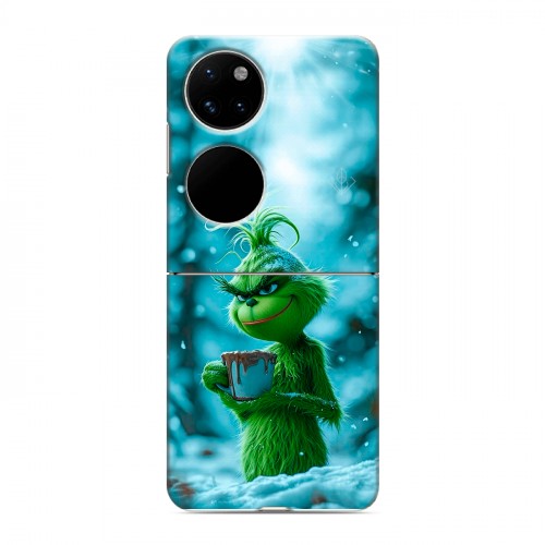 Дизайнерский пластиковый чехол для Huawei P50 Pocket Новый год гринч