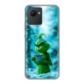 Дизайнерский силиконовый чехол для Realme C30 Новый год гринч