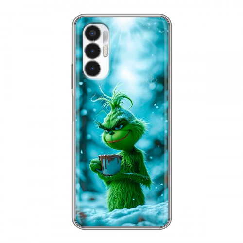 Дизайнерский силиконовый чехол для Tecno Pova 3 Новый год гринч