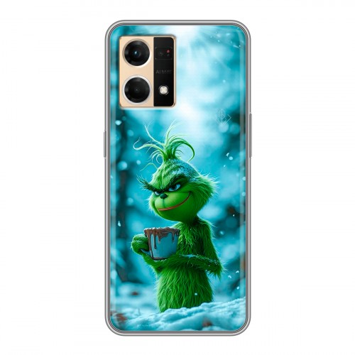 Дизайнерский силиконовый чехол для OPPO Reno7 Новый год гринч