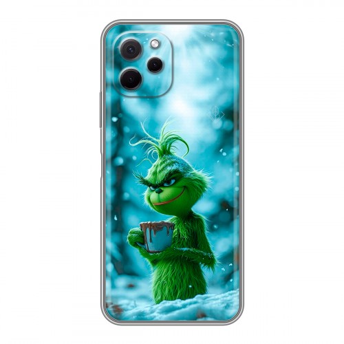 Дизайнерский силиконовый с усиленными углами чехол для Huawei Nova Y61 Новый год гринч