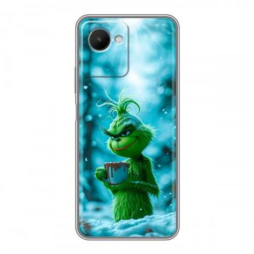 Дизайнерский силиконовый чехол для Realme C30s Новый год гринч