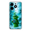 Дизайнерский силиконовый с усиленными углами чехол для Tecno Spark 10 Новый год гринч