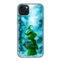 Дизайнерский силиконовый чехол для Iphone 15 Plus Новый год гринч