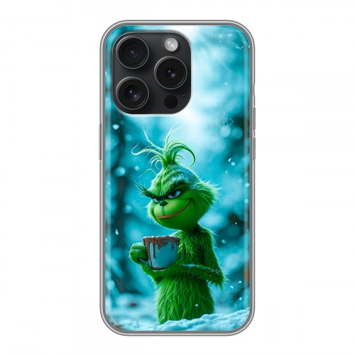 Дизайнерский силиконовый чехол для Iphone 15 Pro Новый год гринч