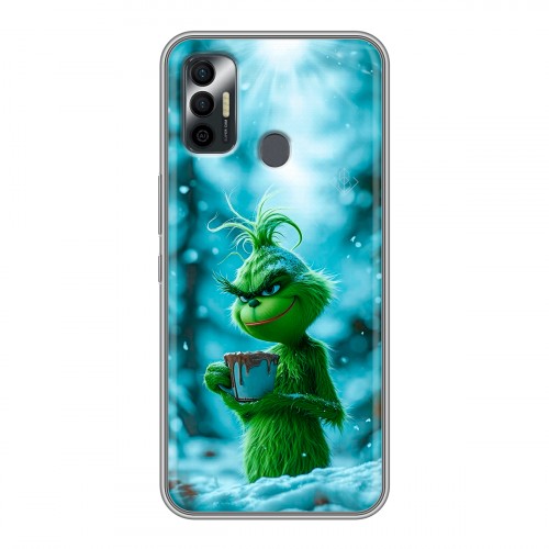 Дизайнерский силиконовый чехол для Tecno Spark 7 Новый год гринч