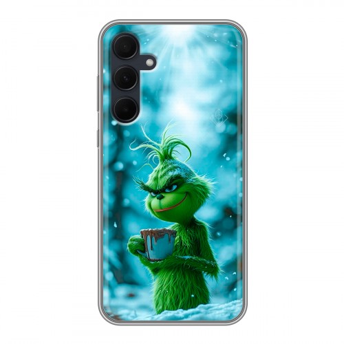 Дизайнерский силиконовый чехол для Samsung Galaxy A35 Новый год гринч