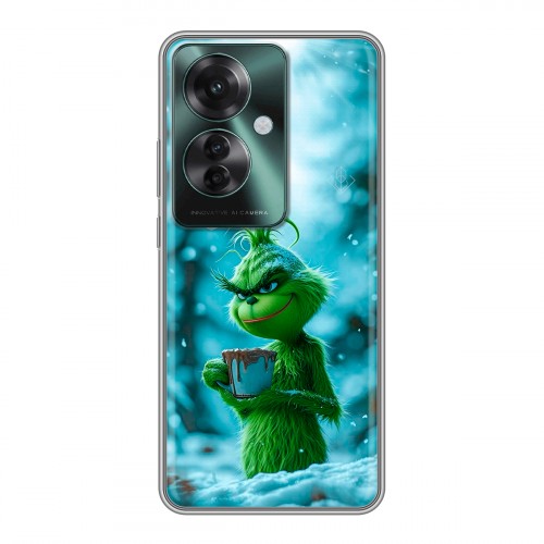 Дизайнерский силиконовый чехол для Oppo Reno 11F Новый год гринч