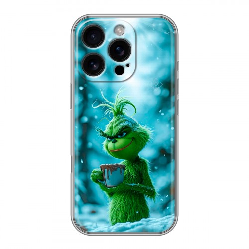 Дизайнерский силиконовый чехол для Iphone 16 Pro Новый год гринч