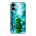 Дизайнерский силиконовый чехол для Iphone 16 Plus Новый год гринч