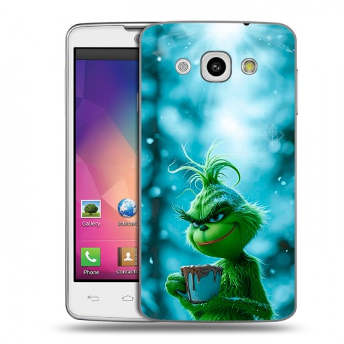 Дизайнерский пластиковый чехол для LG L60 Новый год гринч