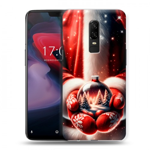 Дизайнерский пластиковый чехол для OnePlus 6 Новый год