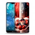 Дизайнерский пластиковый чехол для Nokia 7.1 Новый год
