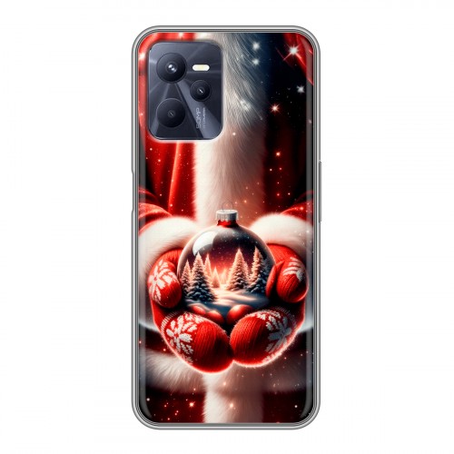 Дизайнерский силиконовый с усиленными углами чехол для Realme C35 Новый год