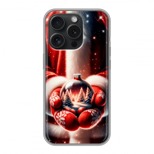 Дизайнерский силиконовый чехол для Iphone 15 Pro Новый год