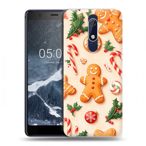 Дизайнерский пластиковый чехол для Nokia 5.1 Новый год