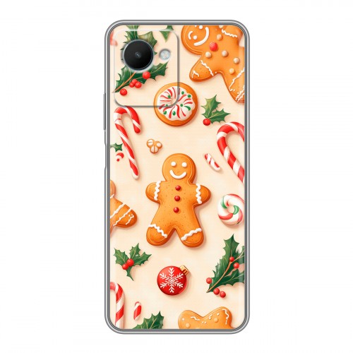 Дизайнерский силиконовый чехол для Realme C30s Новый год