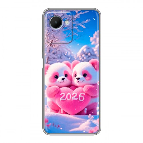 Дизайнерский силиконовый чехол для Realme C30s Новый год