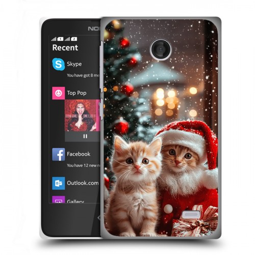 Дизайнерский пластиковый чехол для Nokia X Новый год