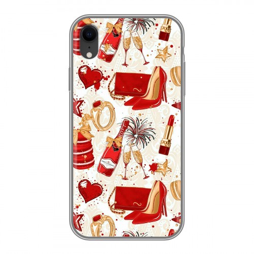 Дизайнерский силиконовый чехол для Iphone Xr Новый год