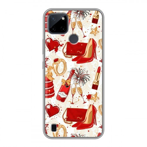 Дизайнерский силиконовый чехол для Realme C21Y Новый год
