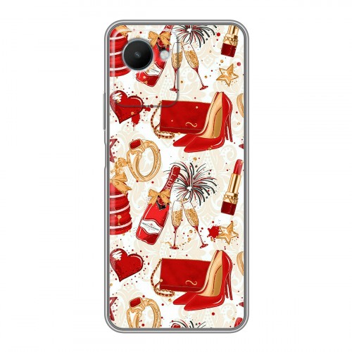 Дизайнерский силиконовый чехол для Realme C30s Новый год