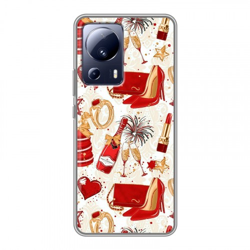 Дизайнерский силиконовый чехол для Xiaomi 13 Lite Новый год