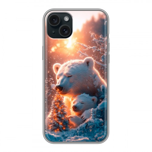 Дизайнерский силиконовый чехол для Iphone 15 Plus Новый год