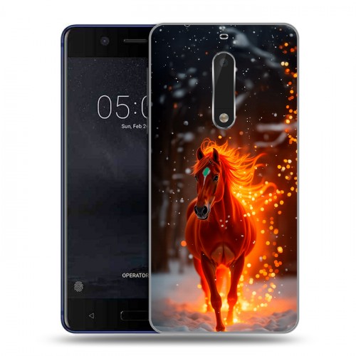 Дизайнерский пластиковый чехол для Nokia 5 Новый год
