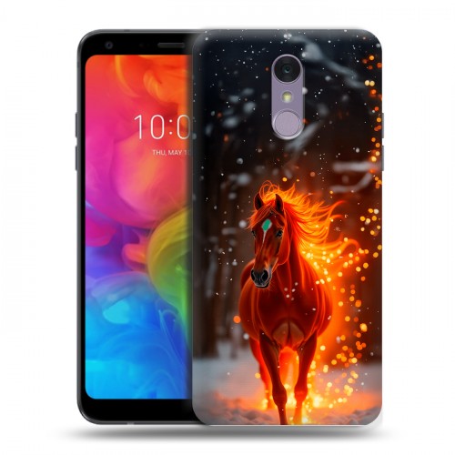 Дизайнерский пластиковый чехол для LG Q7 Новый год