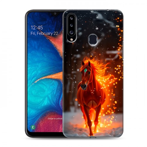 Дизайнерский пластиковый чехол для Samsung Galaxy A20s Новый год