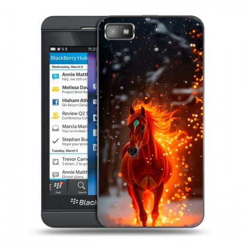 Дизайнерский пластиковый чехол для BlackBerry Z10 Новый год