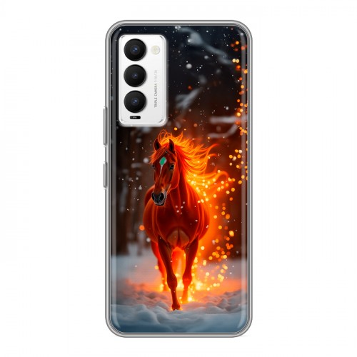 Дизайнерский силиконовый с усиленными углами чехол для Tecno Camon 18 Новый год