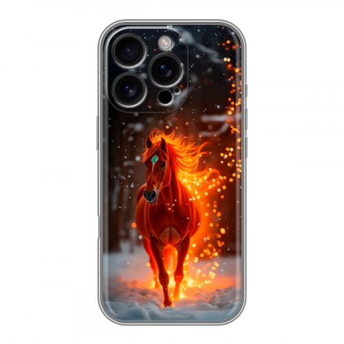 Дизайнерский силиконовый чехол для Iphone 16 Pro Новый год