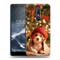 Дизайнерский пластиковый чехол для Nokia 5.1 Новый год